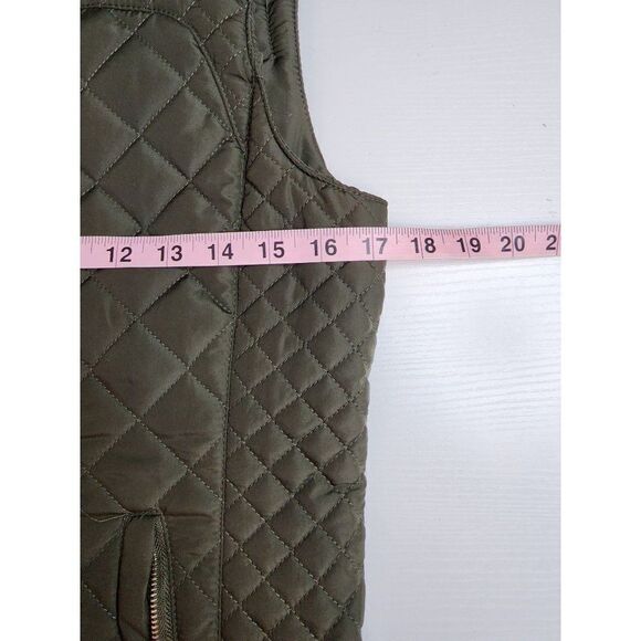 Quinn Olive Green Quilted Vest, Small - Picture 5 of 8